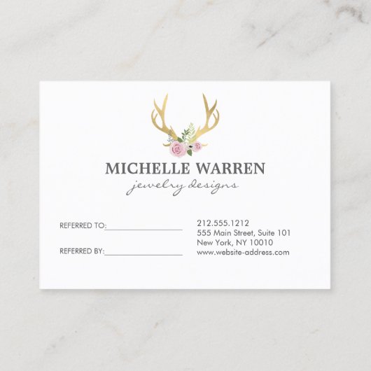 ボヘミアン金ゴールド〔雄ジカの〕枝角と花紹介カード 紹介カード (裏面)