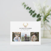 ボヘミアン金ゴールド〔雄ジカの〕枝角ジュエリーブティックフォト ポストカード (スタンド正面)