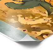 ボヘミアン開花 – ワイルドフラワーオンキャストライプのンバス フォトプリント            (角)