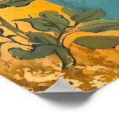 ボヘミアン開花 – ワイルドフラワーオンキャストライプのンバス ポスター (角)