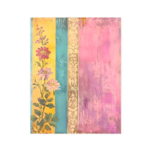 ボヘミアン開花 – ワイルドフラワーオンキャストライプのンバス