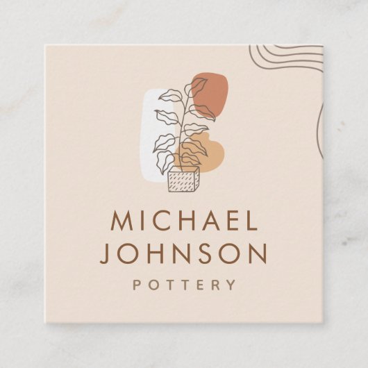 ボヘミアン陶磁器芸術ポットのボホ工場 スクエア名刺 (正面)