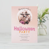 ボヘミアン風かわいい魔女オンブレハロウィンパーティー 招待状 (スタンド正面)