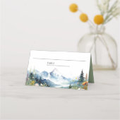 ボヘミアン風の山の草原の野の花 ウェディング プレイスカード (正面)