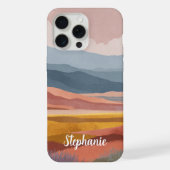 ボヘミアン風の山の風景 カラフルで夢のような iPhoneケース (裏面)