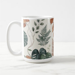 ボヘミアン風の植物パターン 花 コーヒーマグカップ