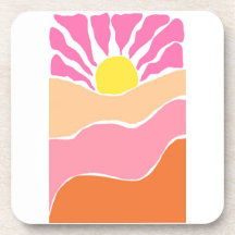 ボヘミアン風の淡いピンクとオレンジの夕焼け