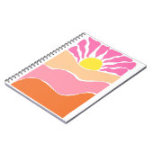 ボヘミアン風の淡いピンクとオレンジの夕焼け ノートブック (左側)