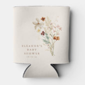 ボヘミアン風の田舎風の花のベビーシャワー 缶クーラー (正面)