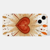 ボヘミアン風の秋のハートイラスト Case-Mate iPhoneケース (裏面 (横))