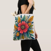 ボヘミアン風の花のクリップアート トートバッグ (クローズアップ)