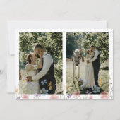 ボヘミアン風の野の花の結婚式の写真 サンキューカード (裏面)
