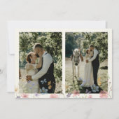 ボヘミアン風の野の花の結婚式の写真 サンキューカード (裏面)