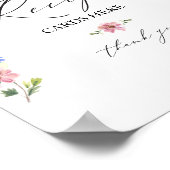 ボヘミアン風の野の花の結婚式前夜のパーティーのレシピカードサイン ポスター (角)