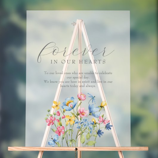 ボヘミアン風の野の花 ウェディングメモリアル アクリルサイン (ニュートラル)