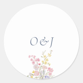 ボヘミアン風の野の花 エレガントな結婚式 ラウンドシール