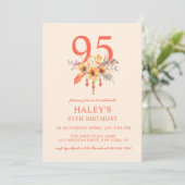 ボヘミアン風の野の花 晩秋の花 95歳の誕生日 招待状 (スタンド正面)