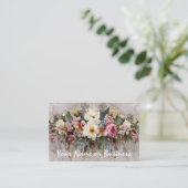 ボヘミアン風の野生の花のフラワーアレンジメント 名刺 (スタンド正面)