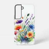 ボヘミアン風の野花 紫 青 黄色 オレンジの花 SAMSUNG GALAXYケース (裏面)