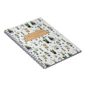 ボヘミアン風の鉢植えパターン オーダーメイド  ノートブック (右側)