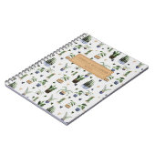 ボヘミアン風の鉢植えパターン オーダーメイド  ノートブック (左側)