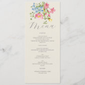 ボヘミアン風アイボリーの花柄とワイルドフラワーの結婚式 メニュー (正面)