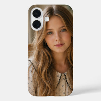 ボヘミアン風カントリーコアなソフトな美少女の肖像 iPhone 16ケース