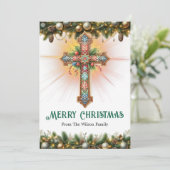 ボヘミアン風クロスと繊細な模様のクリスマス シーズンカード (スタンド正面)
