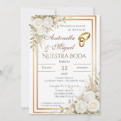 ボヘミアン風スペイン式結婚式招待状 招待状 (正面)