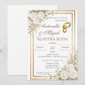 ボヘミアン風スペイン式結婚式招待状 招待状 (正面/裏面)