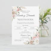 ボヘミアン風スペイン式結婚式招待状 招待状 (スタンド正面)