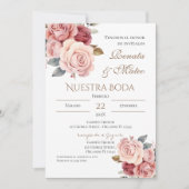 ボヘミアン風スペイン式結婚式招待状 招待状 (正面)