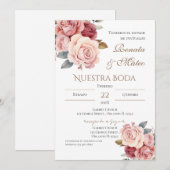 ボヘミアン風スペイン式結婚式招待状 招待状 (正面/裏面)