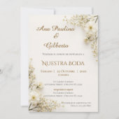 ボヘミアン風スペイン語結婚式招待状 招待状 (正面)