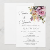 ボヘミアン風スペイン語結婚式招待状 招待状 (正面/裏面)