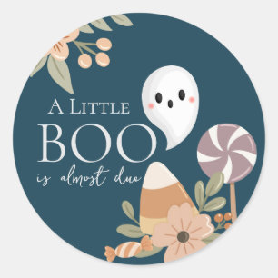 ボヘミアン風ハロウィンベビーシャワー かわいい幽霊 ダークティール ラウンドシール