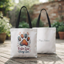 ボヘミアン風フラワーの保護犬支援ホリデーギフト トートバッグ