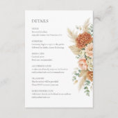 ボヘミアン風フラワーの結婚式詳細同封カード エンクロージャーカード (正面)