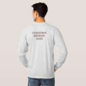 ボヘミアン風フラワープリントのクリスマス 家族の名前 年のリユニオン Tシャツ (裏面フル)