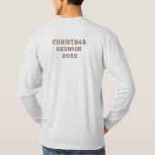 ボヘミアン風フラワープリントのクリスマス 家族の名前 年のリユニオン Tシャツ (裏面)