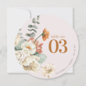 ボヘミアン風フラワーリーフ | 結婚式テーブルナンバー (正面)