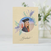 ボヘミアン風フラワー卒業パーティー招待同封カード カード (スタンド正面)