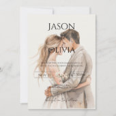 ボヘミアン風ベージュの結婚式 招待状 (正面)