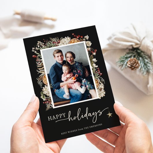 ボヘミアン風ボタニカルホリデー カード