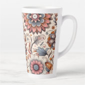 ボヘミアン風ボタニカルラテマグ 12 & 17 oz カフェラテマグ (右)