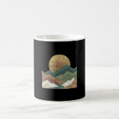 ボヘミアン風景山ジオメトリックサン抽象画 コーヒーマグカップ (中央)