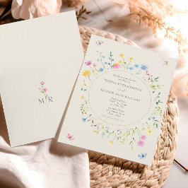 ボヘミアン風野の花の結婚式の招待状 招待状