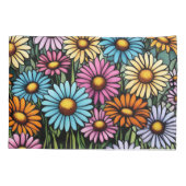 ボヘミアン鮮やかデイジー – ステンドグラスの外観 枕カバー (裏面-左)