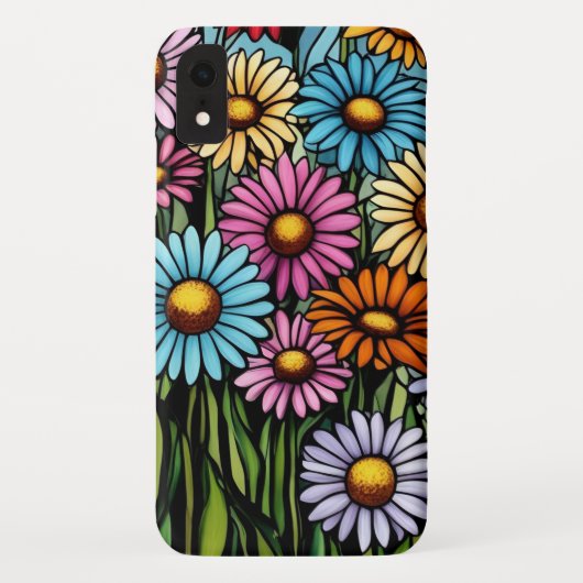 ボヘミアン鮮やかデイジー – ステンドグラスの外観 Case-Mate iPhoneケース (裏面)