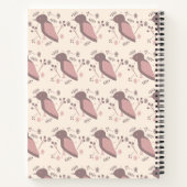 ボヘミアン鳥ミュートされたピンクの名前のジャーナルノート ノートブック (裏面)